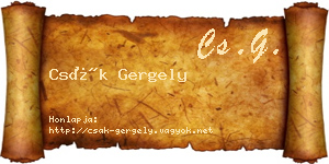 Csák Gergely névjegykártya